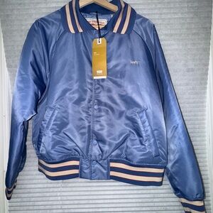 Levi's Blue Satin Bomber Jacket